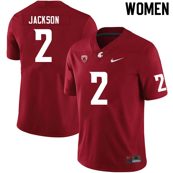 Women #2 Chris Jackson Washington State Cougars College Football Jerseys Sale-Crimson